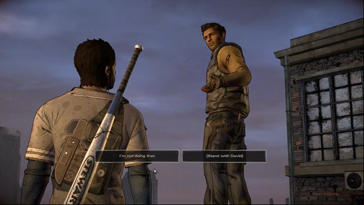 The first major choice takes place at the beginning of the third chapter - Important choices | Episode 5 - Episode 5: From the Gallows - The Walking Dead: The Telltale Series - A New Frontier Game Guide
