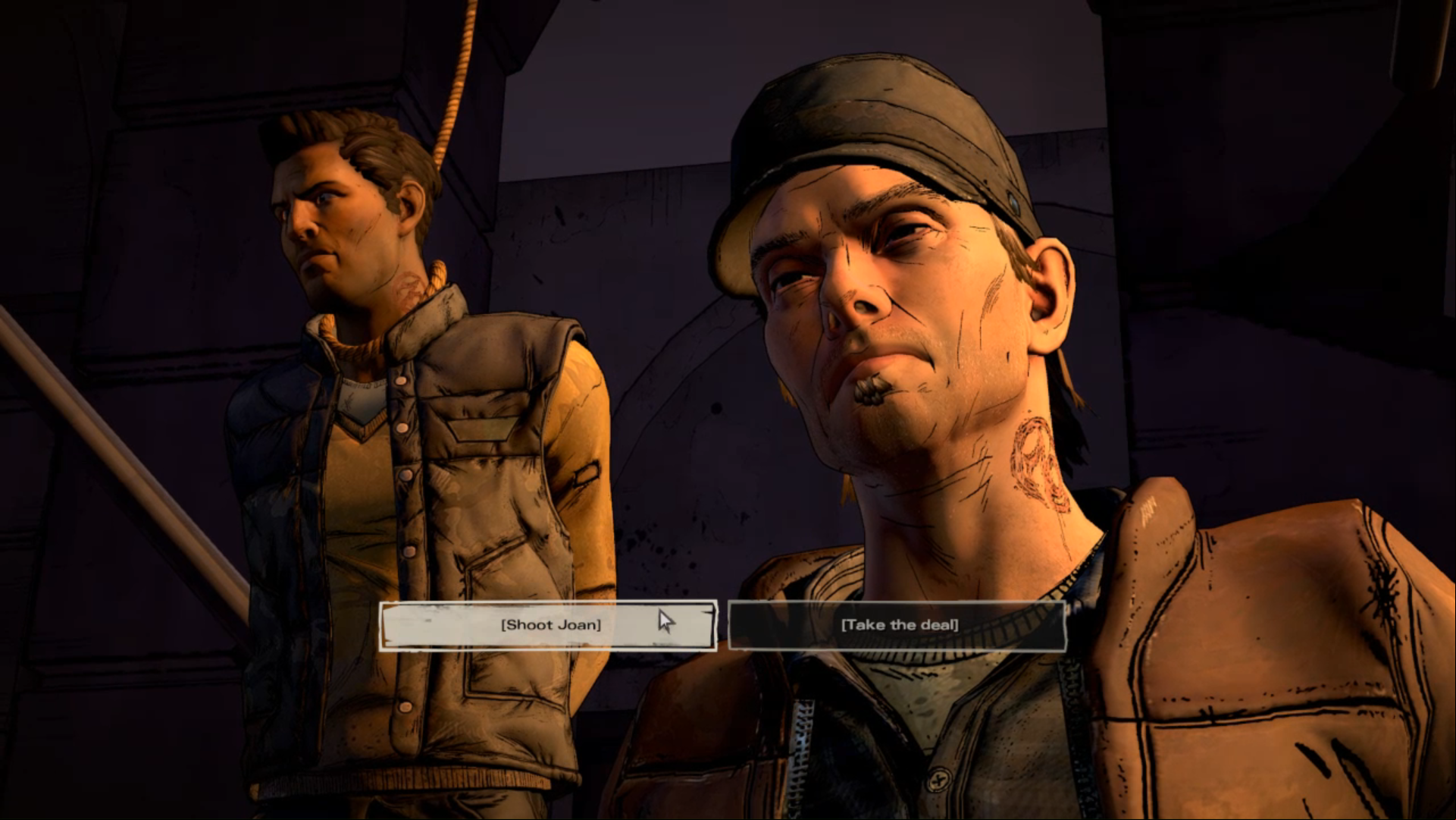 The fifth and the final choice takes place promptly after the fourth one - Important Choices | Episode 4 - Episode 4: Thicker than Water - The Walking Dead: The Telltale Series - A New Frontier Game Guide