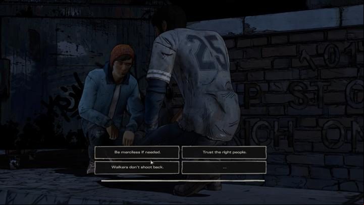 You and Gabe are sneaking to a weapons storage - Chapter 3 - Prayers for the Dead | Episode 4 - Episode 4: Thicker than Water - The Walking Dead: The Telltale Series - A New Frontier Game Guide