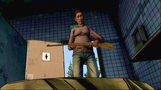 Christa looking down on the dead Omid - Chapter 1 - Old Friends | Episode 1: All That Remains - Episode 1: All That Remains - The Walking Dead: Season Two Game Guide