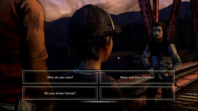 Talking to a stranger - Chapter 5 - Crossing Bridge | Episode 2: A House Divided - Episode 2: A House Divided - The Walking Dead: Season Two Game Guide