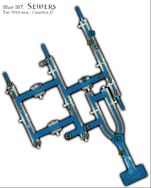 1 - Map M7 - Sewers | Walkthrough - Maps | Chapter II - The Witcher Game Guide & Walkthrough