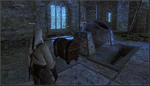 In the armory there are three chests - Kaer Morhen Interior, 1st Floor | Walkthrough - Prologue - The Witcher Game Guide & Walkthrough
