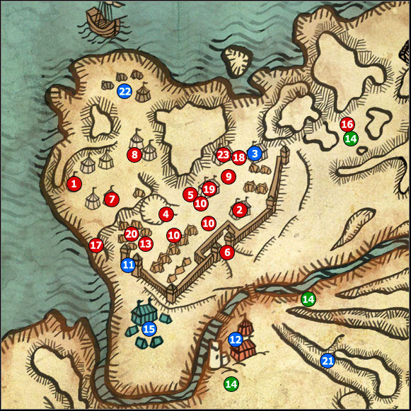 1 - M25 Kaedweni camp; M26 Old tower basement - Maps - The Witcher 2 Assassins of Kings Guide