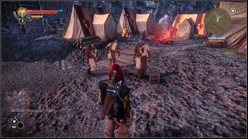 During your stay at the camp, you will eventually come across three arguing soldiers (M25, 13), with one of them being mocked by the others - Little Sisters - Side missions - The Witcher 2 Assassins of Kings Guide