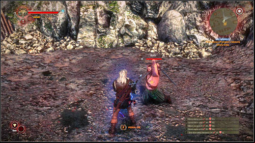 You have to take part in three fight, in order with: Gwideon, Rendag and Borin - Ave Henselt! - Side missions - The Witcher 2 Assassins of Kings Guide