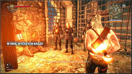 After a short conversation with the ambassador, you will have to burn through your bindings with Igni - to do that, you have to mash the left mouse button - For a Higher Cause! - Main missions - Iorweth - The Witcher 2 Assassins of Kings Guide