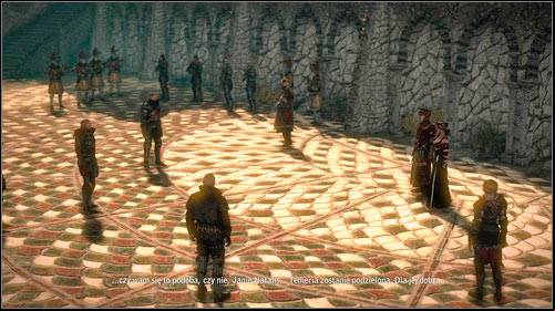 After entering the amphitheatre the course of the meeting is pretty much identical for both paths, however there are some differences depending on your previous choices - A Summit of Mages | Common main missions - Main missions - Common - The Witcher 2 Assassins of Kings Guide