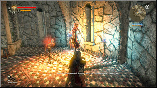 At the top of the tower you will meet the sorceress - Enter the Dragon | Common main missions - Main missions - Common - The Witcher 2 Assassins of Kings Guide