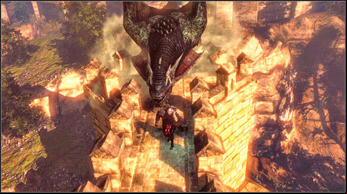 As you go along the wall, a cutscene will start during which a dragon will appear - Blood of His Blood - Main missions - The Witcher 2 Assassins of Kings Guide