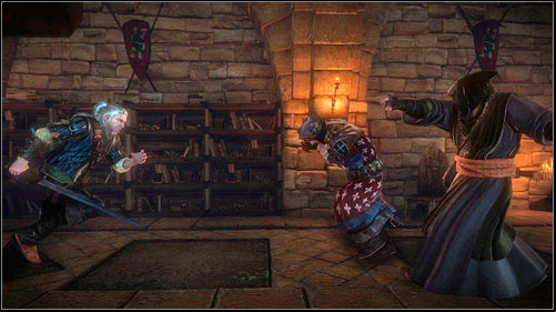 After saving the life of the king and your own, go up the stairs to the top of the hermitage for another cutscene - Blood of His Blood - Main missions - The Witcher 2 Assassins of Kings Guide