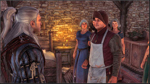 Once the soldiers leave and unblock the door of the house (M3, 3) inside which the civilians were imprisoned, open it and tell them that theyre free - Woe to the Vanquished - Side missions - The Witcher 2 Assassins of Kings Guide