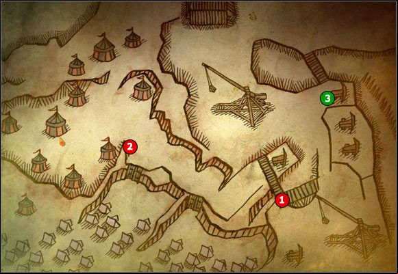 1 - M1 Camp of Foltests Army; M2 La Valette Castle - Maps - The Witcher 2 Assassins of Kings Guide