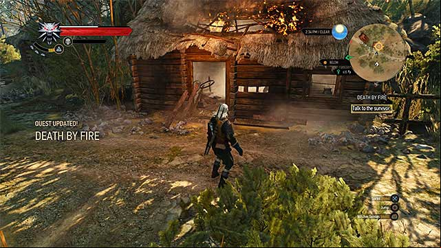 Use Aard sign to unlock entrance to the hut - The Witcher 3 Wild Hunt: Side quests, Inn by the Crossroads - list, walkthrough - Inn by the Crossroads - The Witcher 3 Wild Hunt Guide