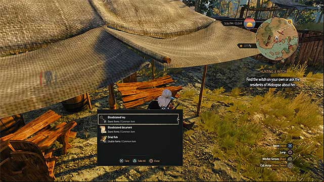 The place where you find the corpse with the key and the document - The Witcher 3 Wild Hunt: Treasure hunt, Inn by the Crossroads - walkthrough - Inn by the Crossroads - The Witcher 3 Wild Hunt Guide