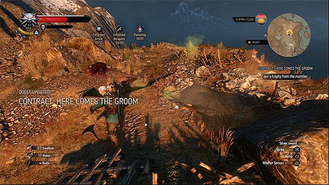 Use Aard sign to get the beast to the ground and then try to finish it - The Witcher 3 Wild Hunt: Witcher contracts in Spikeroog - list, walkthrough - Spikeroog - The Witcher 3 Wild Hunt Guide