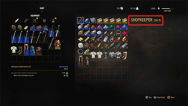 The game always inform you how much gold does a merchant has - The Witcher 3 Wild Hunt: Merchants - buying and selling goods - Equipment management - The Witcher 3 Wild Hunt Guide
