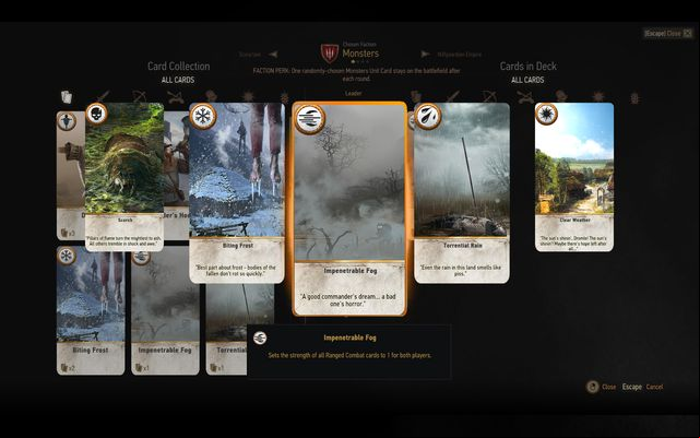 First group are weather cards - The Witcher 3 Wild Hunt: Basics of the Gwent game - Gwent game - The Witcher 3 Wild Hunt Guide