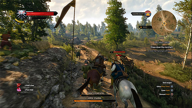 You can attack the merchant during the chase or deal with him after he reach his friends - The Witcher 3 Wild Hunt: Side quests - list, walkthrough - Prologue and White Orchard - The Witcher 3 Wild Hunt Guide