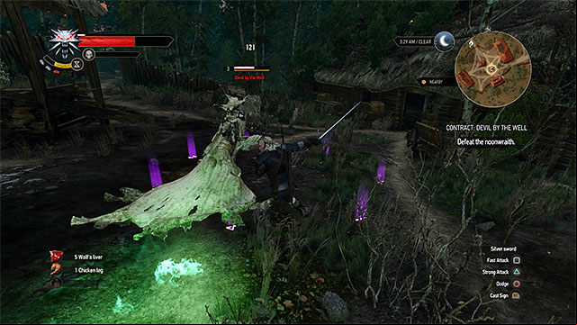 To defeat the monster from well you should use magic traps - The Witcher 3 Wild Hunt: Witcher contracts - Devil by the Well, walkthrough - Prologue and White Orchard - The Witcher 3 Wild Hunt Guide