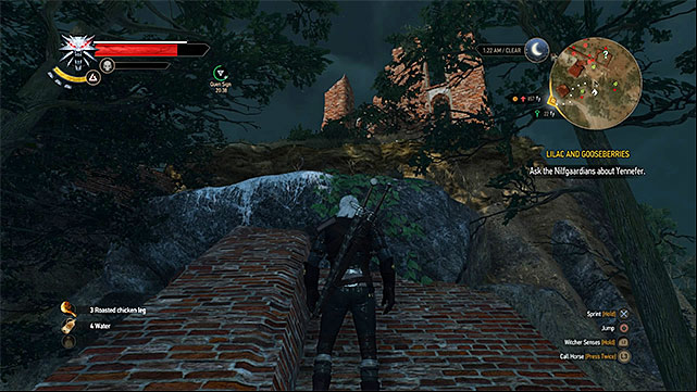 You can reach the camp in ruined castle with a little climbing - The Witcher 3 Wild Hunt: Treasure hunt - list, walkthrough - Prologue and White Orchard - The Witcher 3 Wild Hunt Guide