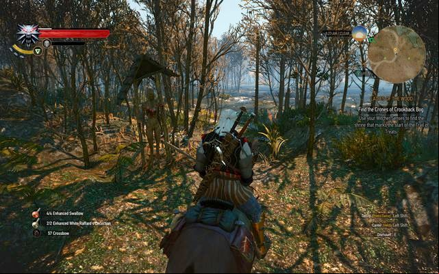 The shrine that starts the path to the witches - The Witcher 3 Wild Hunt: Ladies of the Wood - walkthrough - Crookback Bog - The Witcher 3 Wild Hunt Guide