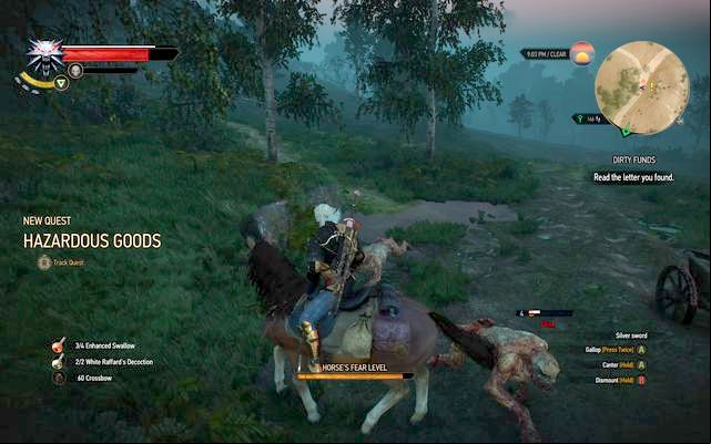 After saving him from the ghouls, help the poor guy get out from under the cart - The Witcher 3 Wild Hunt: Side quests, Crookbag Bog - walkthrough - Crookback Bog - The Witcher 3 Wild Hunt Guide