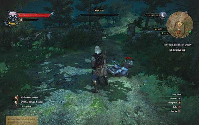 With the Aard you will knock down the enemy in one hit - The Witcher 3 Wild Hunt: Witcher contracts, Crookbag Bog - walkthrough - Crookback Bog - The Witcher 3 Wild Hunt Guide
