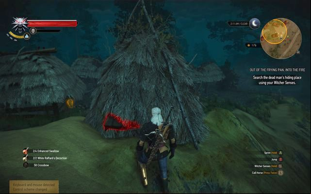 Treasure hidden in the hay - The Witcher 3 Wild Hunt: Treasure hunt, Crookbag Bog - walkthrough - Crookback Bog - The Witcher 3 Wild Hunt Guide