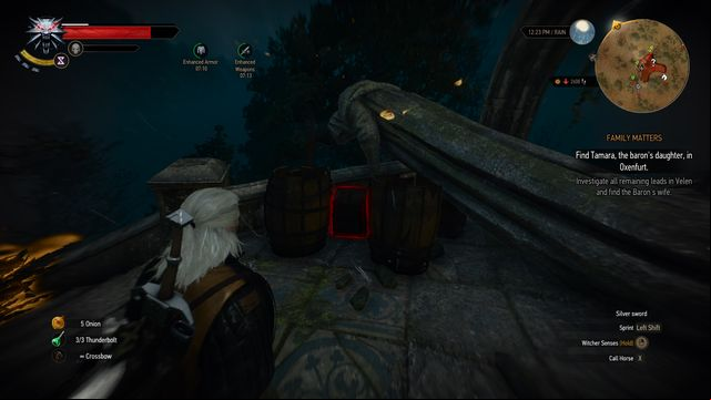 Destroy two barrels with Aard sign. - The Witcher 3 Wild Hunt: Treasure hunt, Fyke Isle - walkthrough - Fyke Isle - The Witcher 3 Wild Hunt Guide