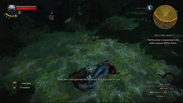 The fiance has been killed by a group of wild dogs which you will have to kill - The Witcher 3 Wild Hunt: Side quests, Midcopse - walkthrough - Midcopse - The Witcher 3 Wild Hunt Guide