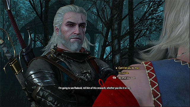 During the meeting with Keira near the tower you must pick your dialogue options carefully - The Witcher 3 Wild Hunt: Side quests, Midcopse - walkthrough - Midcopse - The Witcher 3 Wild Hunt Guide