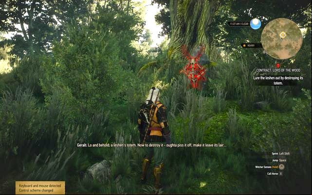Leszen totem in the forest - The Witcher 3 Wild Hunt: Witcher contracts, Farcorners - list, walkthrough - Farcorners - The Witcher 3 Wild Hunt Guide