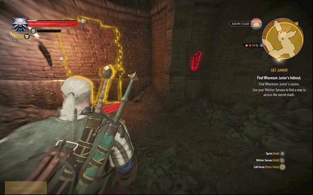 Secret age opened with a torch - The Witcher 3 Wild Hunt: Get Junior - walkthrough - Free City of Novigrad - The Witcher 3 Wild Hunt Guide