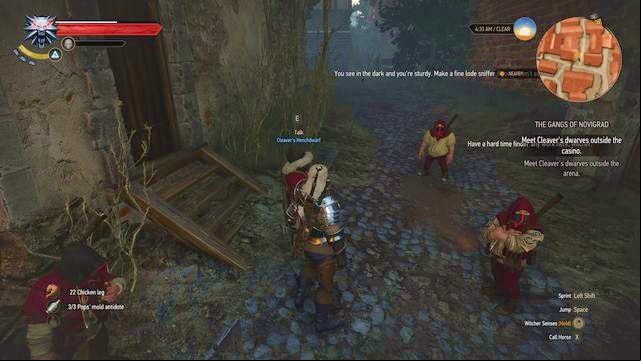 To attack the casino, talk with Cleavers group of dwarves. - The Witcher 3 Wild Hunt: Get Junior - walkthrough - Free City of Novigrad - The Witcher 3 Wild Hunt Guide