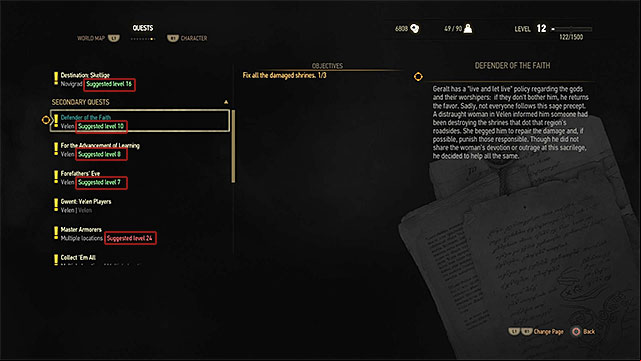 Colors in the journal symbolizes the difference between the suggested level to complete the quest and actual Geralts level - The Witcher 3 Wild Hunt: Why I dont receive any experience points? - Frequently Asked Questions (FAQ) - The Witcher 3 Wild Hunt Guide