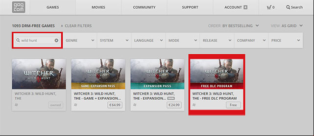 Open the website http://www - The Witcher 3 Wild Hunt: How to install free DLC add-ons? - Frequently Asked Questions (FAQ) - The Witcher 3 Wild Hunt Guide