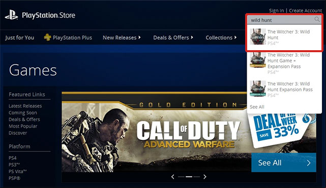 Open the website https://store - The Witcher 3 Wild Hunt: How to install free DLC add-ons? - Frequently Asked Questions (FAQ) - The Witcher 3 Wild Hunt Guide