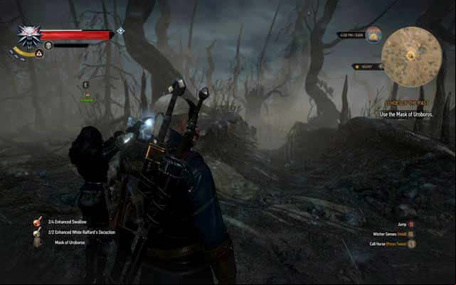 Use the mask in specific places pointed by Yen - The Witcher 3 Wild Hunt: Echoes of the Past - walkthrough - Kaer Trolde - The Witcher 3 Wild Hunt Guide