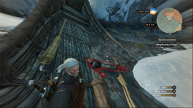 Find the wreck and examine the corpse - The Witcher 3 Wild Hunt: Treasure hunt in Undvik - list, walkthrough - Undvik - The Witcher 3 Wild Hunt Guide