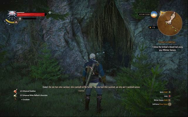 Entrance to forktails lair - The Witcher 3 Wild Hunt: Ugly Baby - walkthrough - Kaer Morhen - The Witcher 3 Wild Hunt Guide