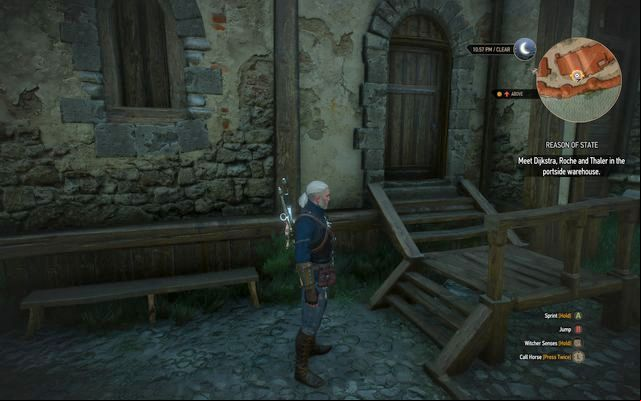 Entrance to the conspirators warehouse - The Witcher 3 Wild Hunt: Final Preparations - walkthrough - Epilogue - The Witcher 3 Wild Hunt Guide
