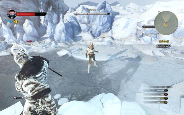 Caranthir - he fights seriously only with Ciri, with Geralt he doesnt use melee combat - The Witcher 3 Wild Hunt: On Thin Ice - walkthrough - Epilogue - The Witcher 3 Wild Hunt Guide