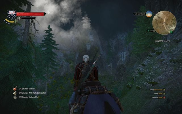 You will easily recognize the spot - its the only place where you can find storm on a very low altitude level - The Witcher 3 Wild Hunt: Side quests in Kaer Morhen, Epilogue - walkthrough - Epilogue - The Witcher 3 Wild Hunt Guide