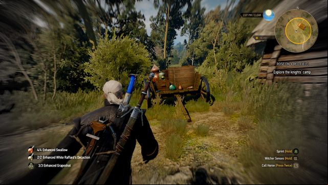 Your target is a note that can be found on the wagon left from the building - Rose on a Red Field - Side quests - The Witcher 3 Wild Hunt Guide