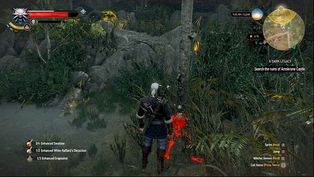 Skeleton near the stairs - The Secret Life of Count Romilly - Treasure hunts - The Witcher 3 Wild Hunt Guide