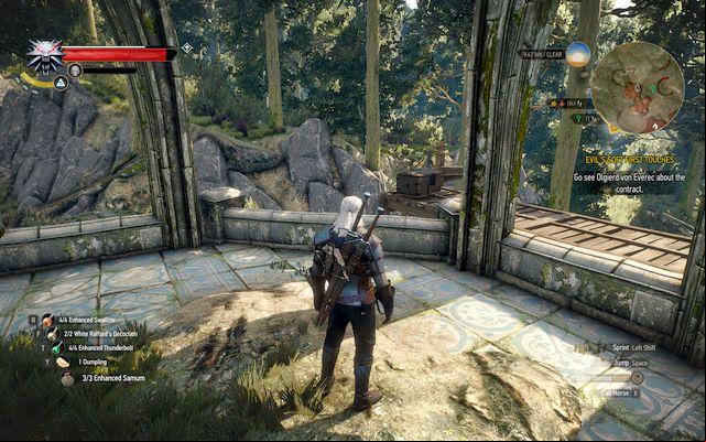 Elven ruins and the chest on the boards - New Moon gear set - Gear Sets - The Witcher 3 Wild Hunt Guide