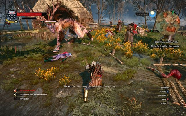 Dont worry about dying allies - you must focus on the fiend - The Witcher 3 Wild Hunt: Return to the Crookback Bog - walkthrough - Crookback Bog - The Witcher 3 Wild Hunt Guide