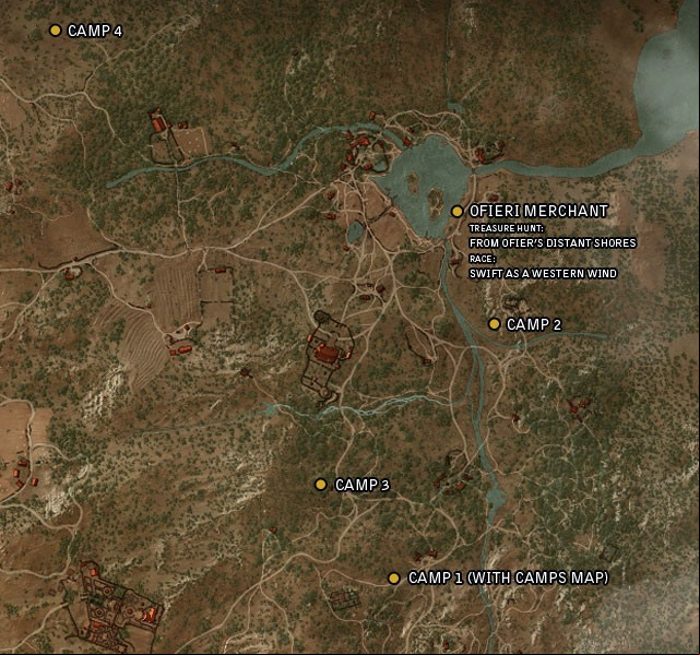 Localization: bandit camps, related to From Ofiers Distant Shores quest - Ofieri gear set - Gear Sets - The Witcher 3 Wild Hunt Guide