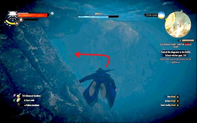 In order to get to the castle, jump off the bridge, or go down the rocks - The Witcher 3 Wild Hunt: Basic Griffin School Gear - Griffin School Gear - The Witcher 3 Wild Hunt Guide